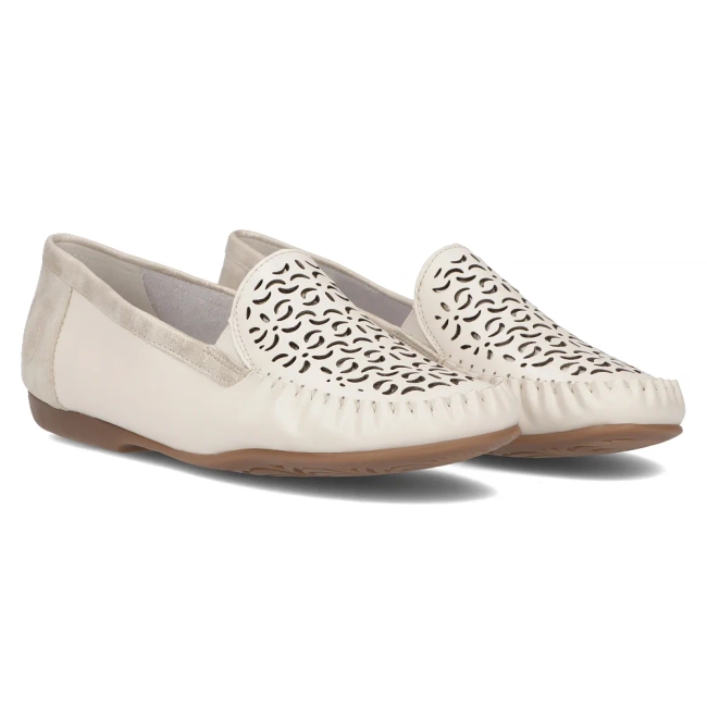 Leather loafers Rieker L6350-60 beige