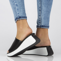 Leather slippers Filippo DK3614/22 BK black