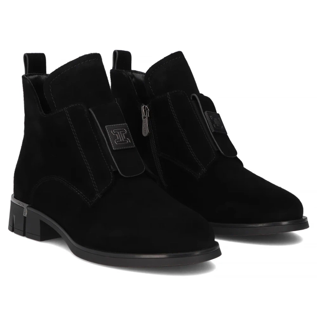 Skórzane botki Filippo DBT7244/25 BK czarne