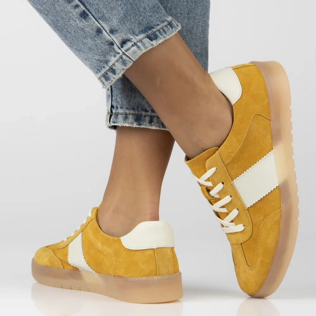 Skórzane sneakersy Filippo DP6770/25 YL żółte