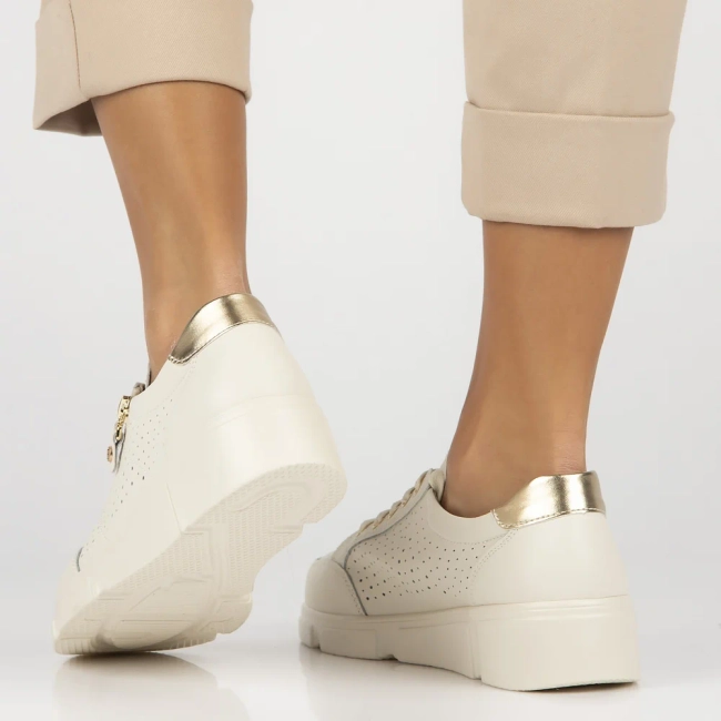 Skórzane sneakersy Filippo DP6702/25 BE beżowe