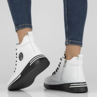 Leather platform ankle boots Filippo DBT4215/26 WH white