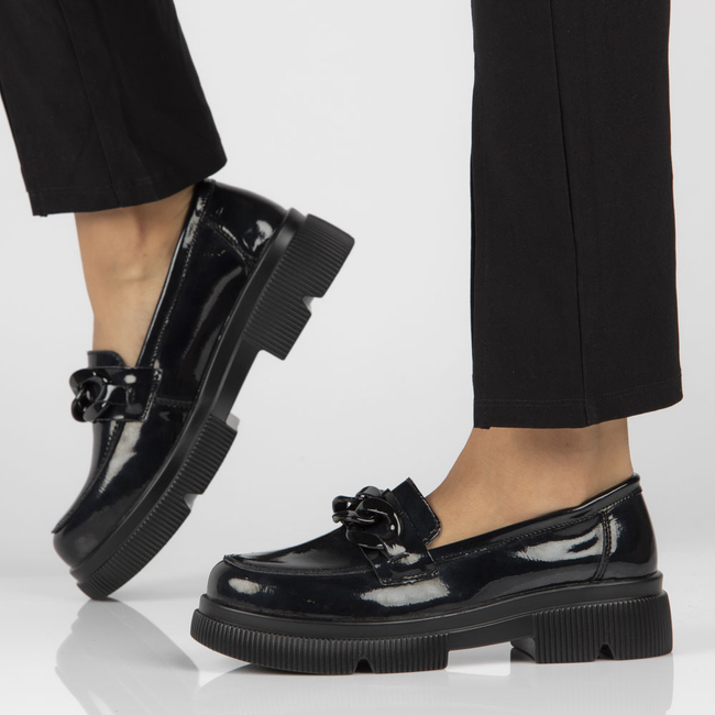 Leather shoes Filippo DP4156/22 BK black