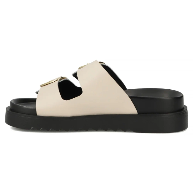Leather flip-flops Filippo DK7827/26 BE beige