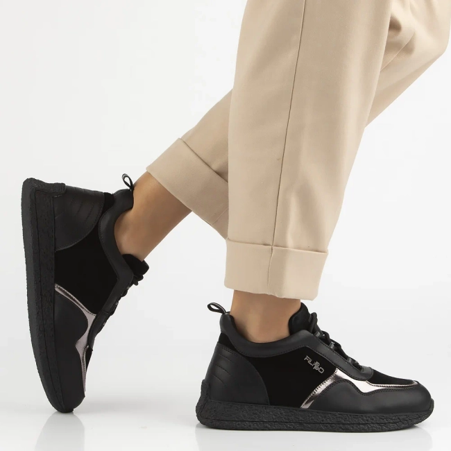 Leather sneakers Filippo DP7406/25 BK black
