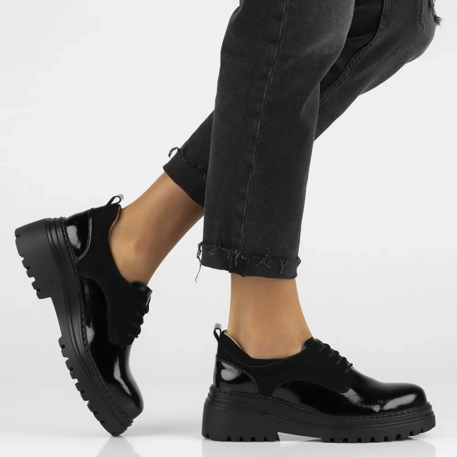 Leather shoes Filippo DP6123/24 BK black