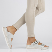 Skórzane klapki Filippo DK3516/22 SI srebrne