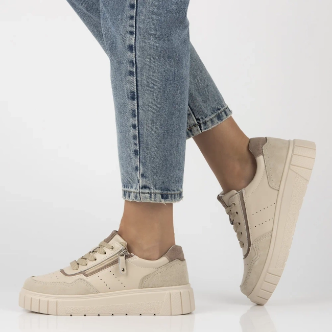 Skórzane sneakersy Filippo DP6862/25 BE beżowe