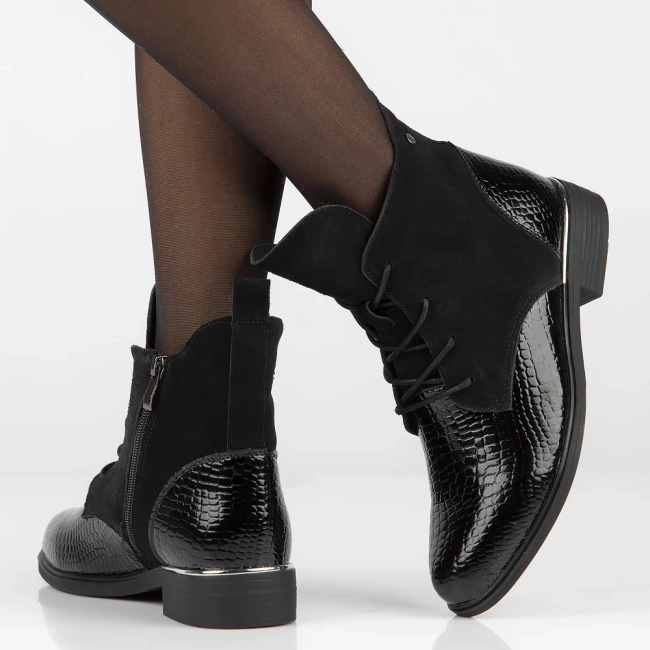 Leather ankle boots Filippo DBT4749/25 BK CR black