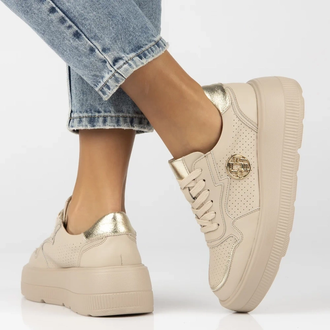 Leather sneakers Filippo DP6843/25 BE beige