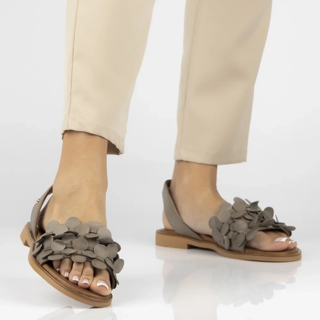 Skórzane sandały Filippo 40425 taupe