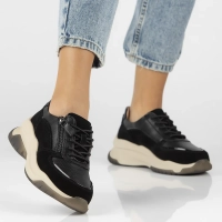 Skórzane sneakersy Filippo DP6435/24 BK czarne