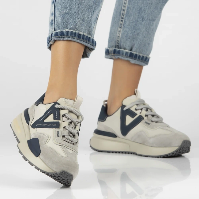 Leather sneakers Filippo DP6523/24 GR grey