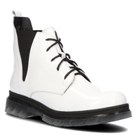 Leather ankle boots Filippo 60266 white lacquered