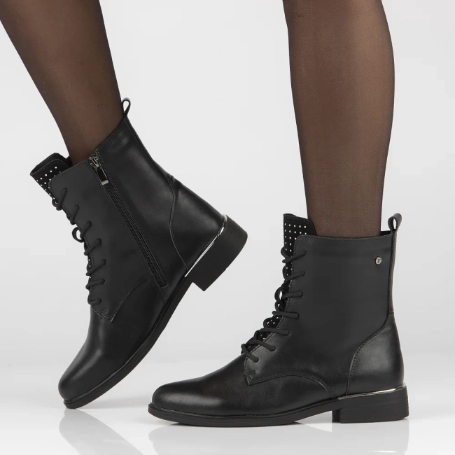 Leather ankle boots Filippo DBT4747/23 BK D black