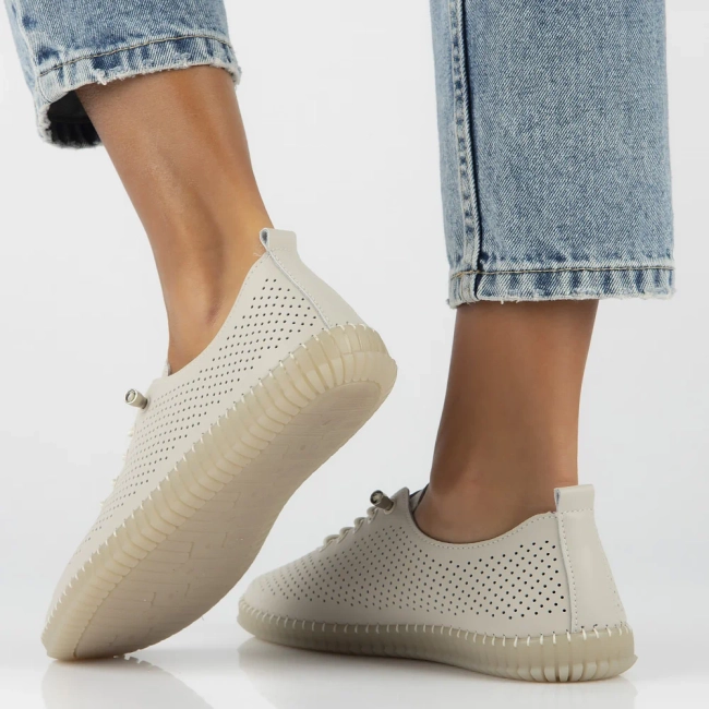 Skórzane półbuty Filippo DP6140/25 BE beżowe