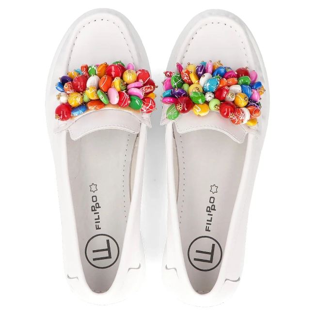 Leather loafers Filippo DP6828/25 WH white