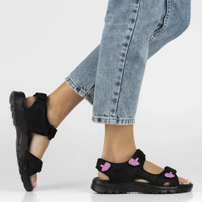 Skórzane sandały Filippo DS7033/25 BK czarne