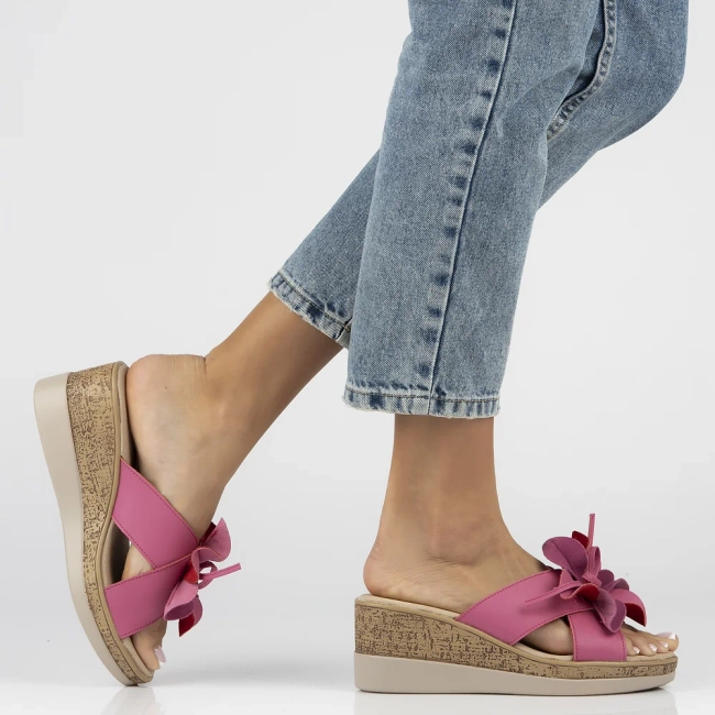 Skórzane klapki Filippo DK7039/25 FH fuksja