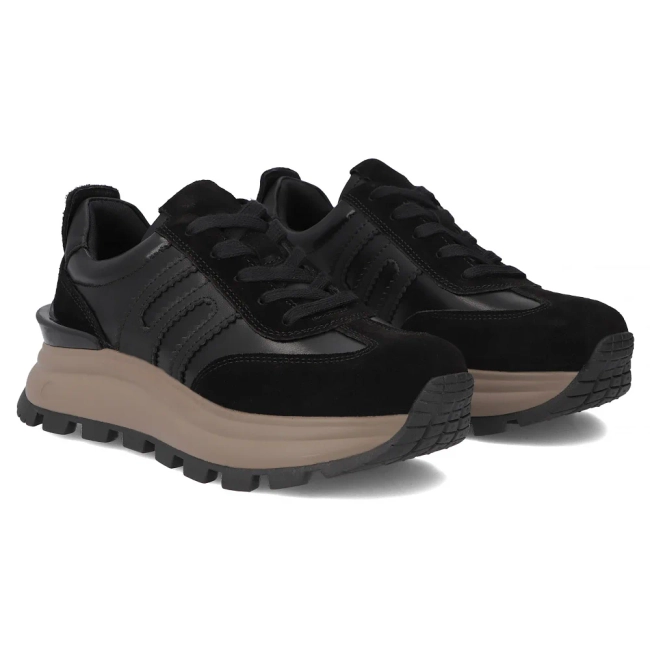 Leather sneakers Filippo DP7408/25 BK black