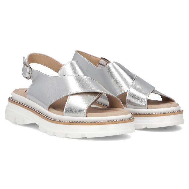 Leather sandals Filippo DS7047/25 SI silver
