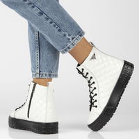 Skórzane trzewiki Filippo DBT3944/22 WH białe