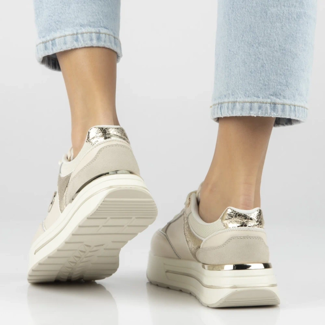 Leather sneakers Filippo DP7773/26 BE beige