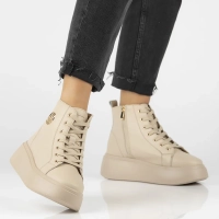 Leather ankle boots DBT6338/24 BE beige
