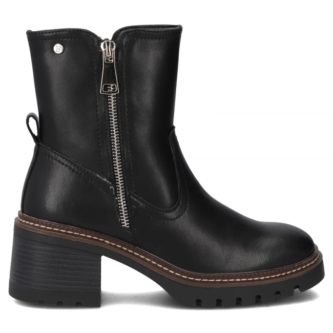 Skórzane botki na obcasie Filippo DBT7259/25 BK czarne