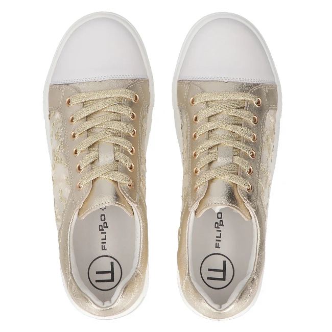 Leather sneakers Filippo DP7060/25 GO gold