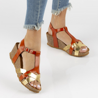 Leather sandals Yokono MORA-011 FLASH red