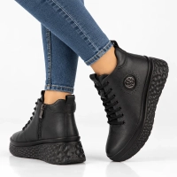 Leather platform ankle boots Filippo DBT7998/26 BK black