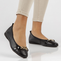 Leather ballerinas Filippo DP3709/22 BK black