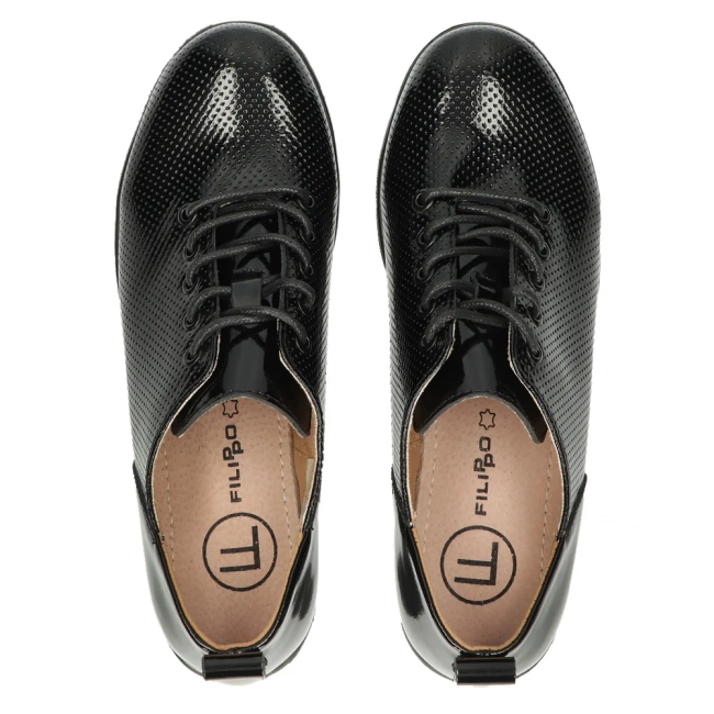 Leather shoes Filippo DP4797/23 BK black