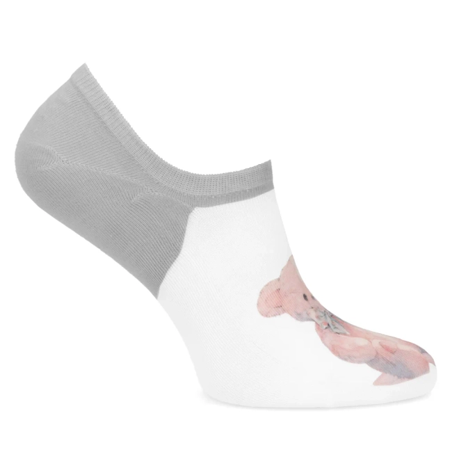Women's Socks LM23-118 grey teddy bear