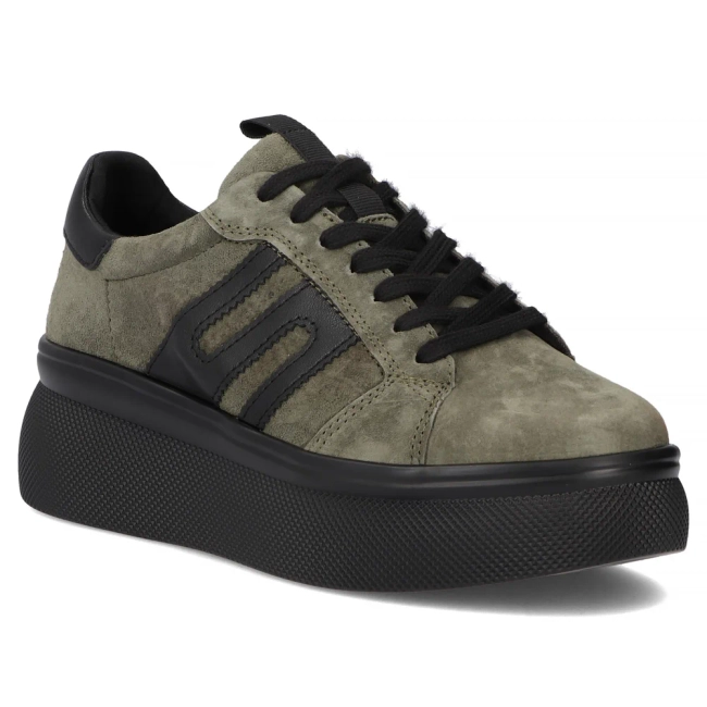 Skórzane sneakersy Filippo DP7175/25 KH khaki