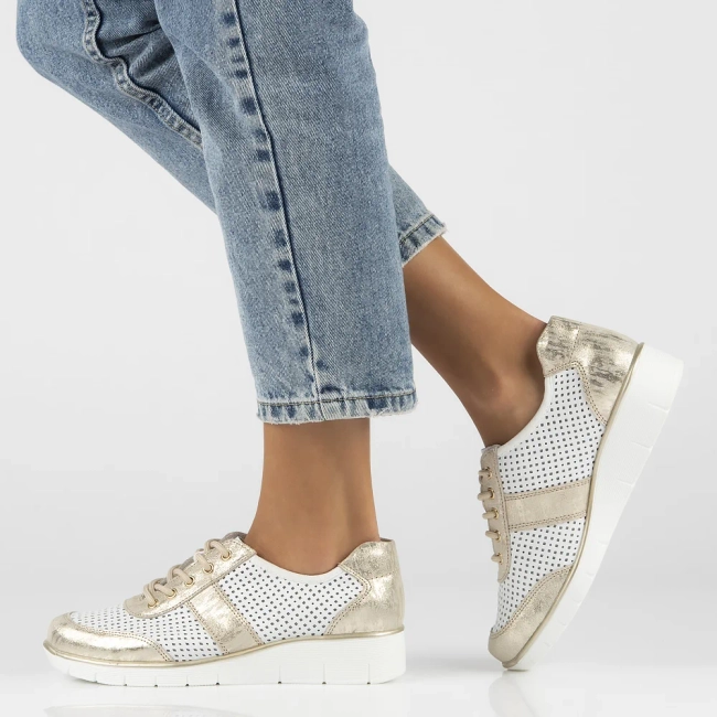 Leather shoes Filippo DP028/24 WH GO white gold