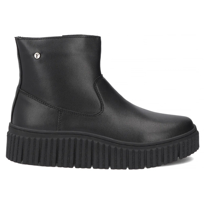 Skórzane botki na platformie Filippo DBT8336/26 BK czarne
