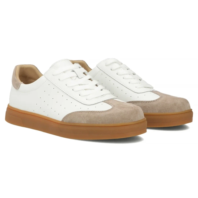Leather sneakers Filippo DP6128/26 WH BE white