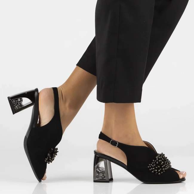 Leather sandals Filippo DS6180/24 BK SU black