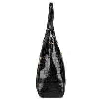 Czarna torebka shopper croc effect