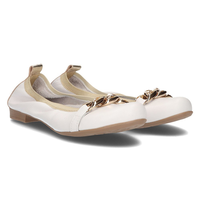 Skórzane baleriny Filippo 100 białe
