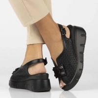 Leather sandals Filippo DS6062/24 BK black