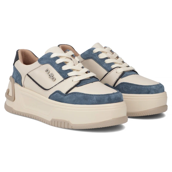Leather sneakers Filippo DP7116/25 BL BE blue and beige