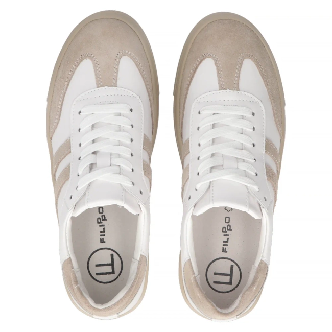 Leather sneakers Filippo DP6841/25 WH BE white
