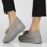 Leather shoes Filippo DP4563/23 GR grey