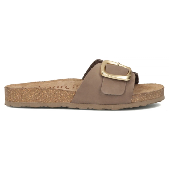 Leather flip-flops Yokono JERBA-114 NOBUCK TABACO brown