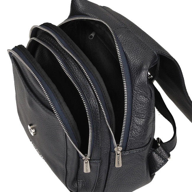 Leather backpack Toscanio A186 navy