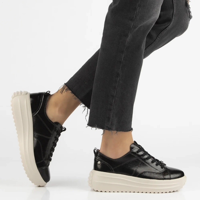 Leather sneakers Filippo DP6795/25 BK black