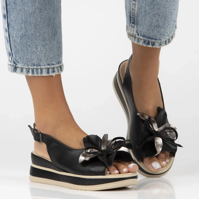 Leather sandals Filippo DS7045/25 BK black